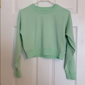 Mint green crop sweatshirt women’s teen back to school fun streetwear sporty